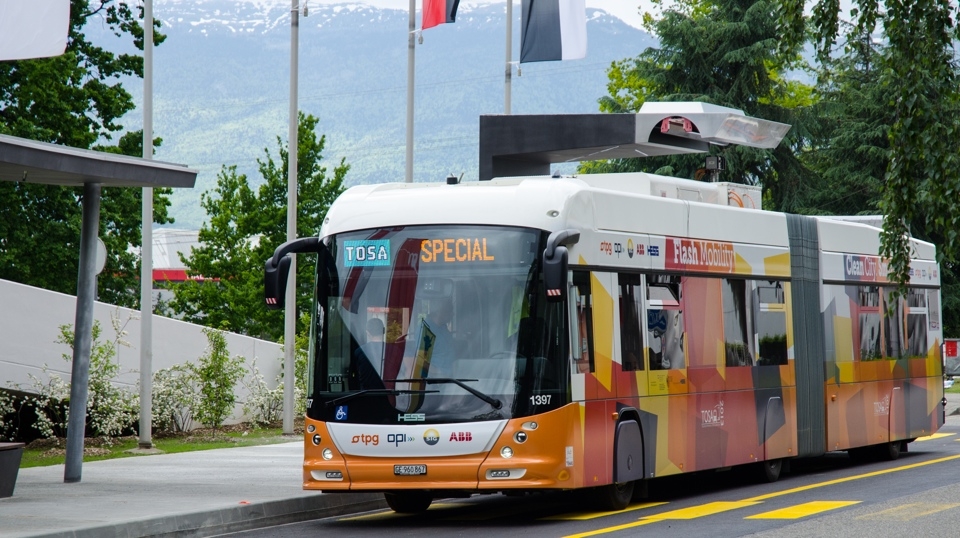 TOSA bus Geneva (Trolleybus Optimisation Système Alimentation)